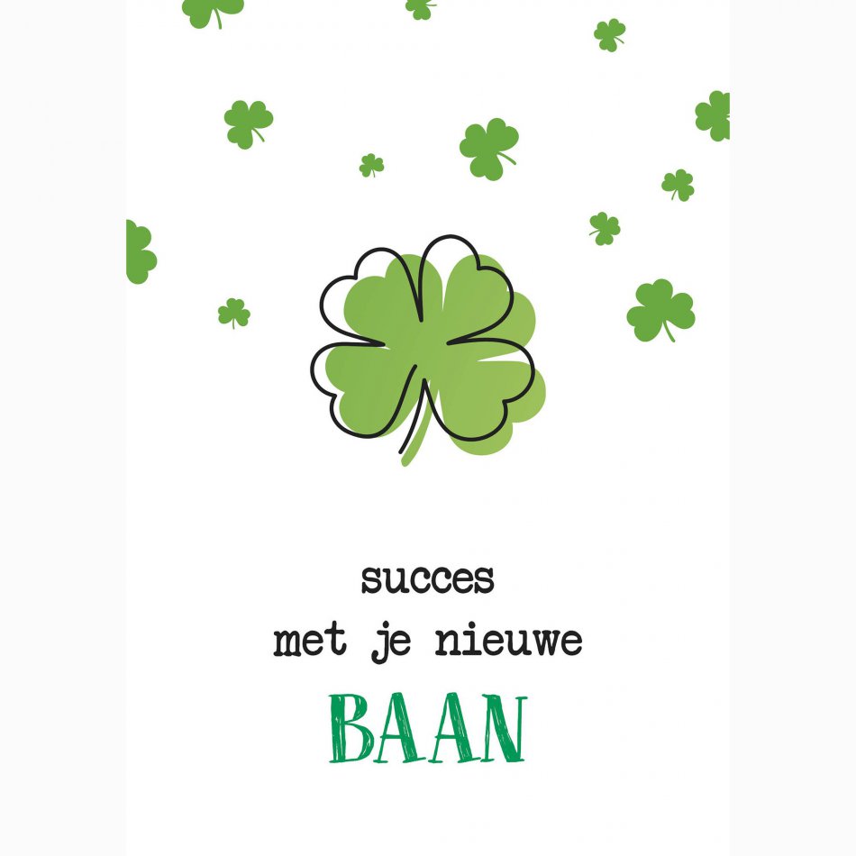 Collega Succes met je nieuwe baan - klaver 4