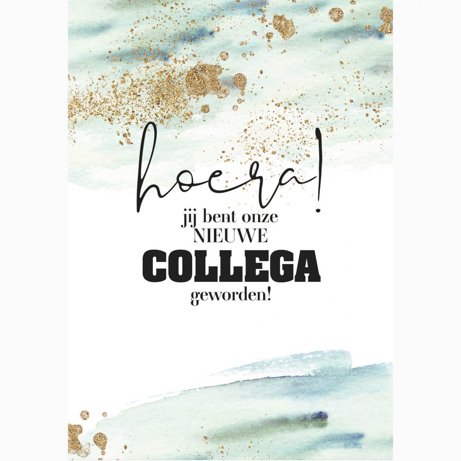 Collega Hoera nieuwe collega - sky & gold