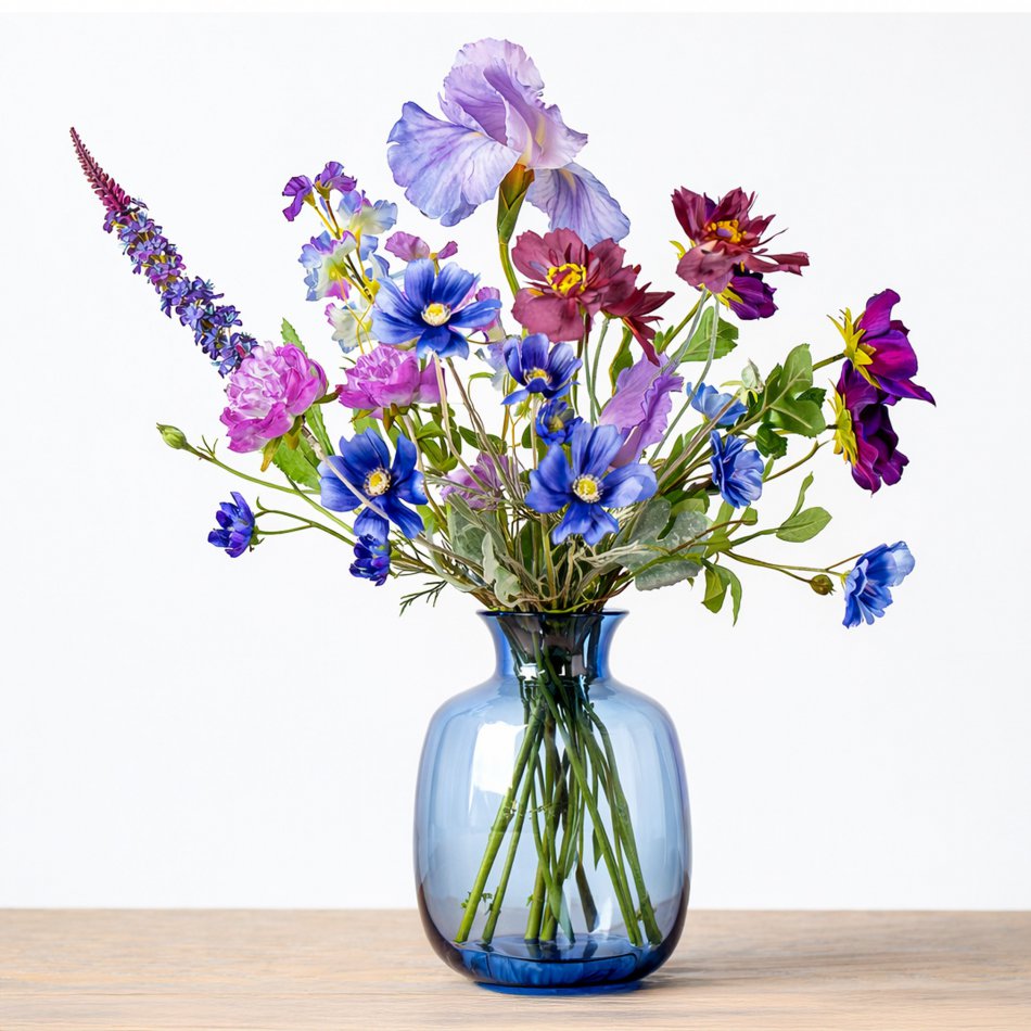 Paarse Glans - Zijden Boeket