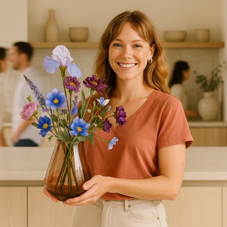 Paarse Glans - Zijden Boeket